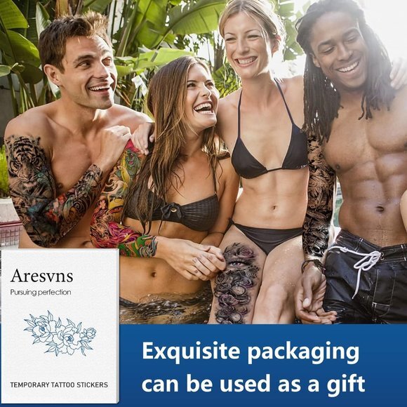 12 Pieces Temporary Tattoo, Tiny Waterproof Temporary‎ Tattoos Realistic - Picture 7 of 8